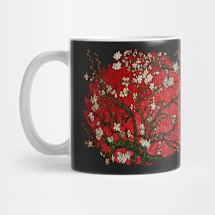 Van gogh abstract Daisy with red Background Mug